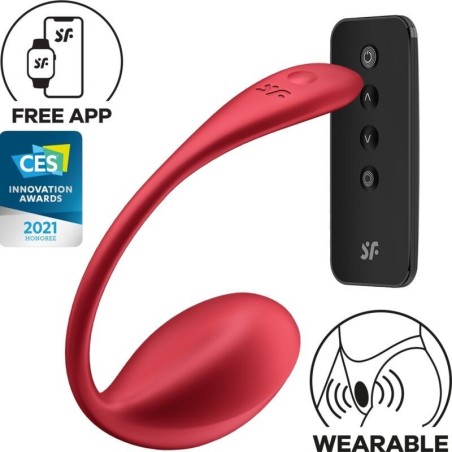 Shiny Petal Stimolatore Con Telecomando G-Point Rosso App Gratuita - SATISFYER PARTNER - Stimolatori | erosidea.com