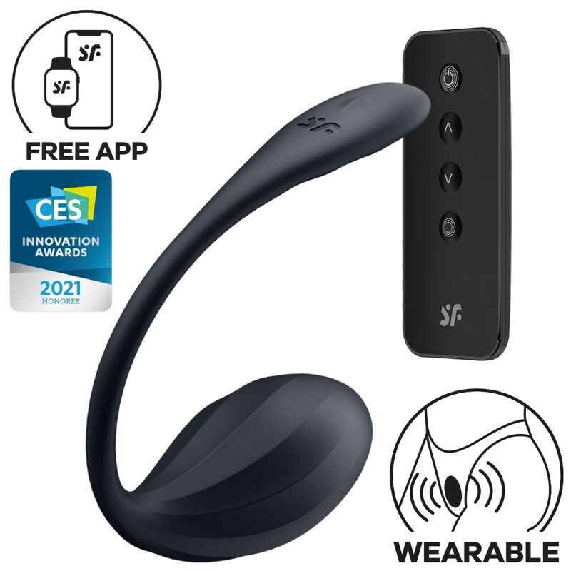 Satisfyer - Ribbed Petal Stimolatore Punto G Telecomando Nero App Gratuita - SATISFYER PARTNER - Vibratori con App | erosidea.com