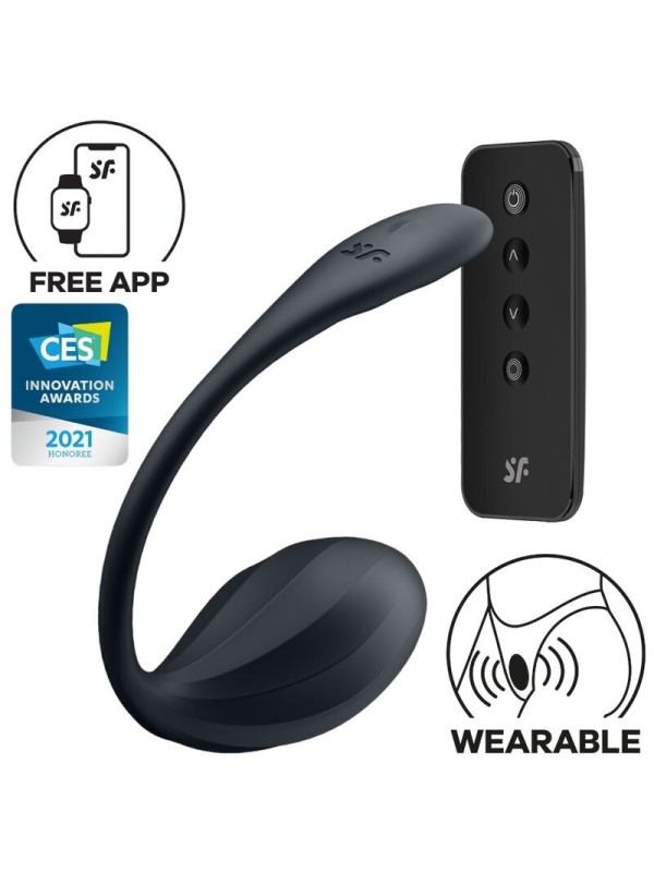 Satisfyer - Ribbed Petal Stimolatore Punto G Telecomando Nero App Gratuita - SATISFYER PARTNER - Vibratori con App | erosidea.com