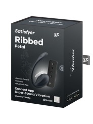 Satisfyer - Ribbed Petal Stimolatore Punto G Telecomando Nero App Gratuita - SATISFYER PARTNER - Vibratori con App | erosidea.com
