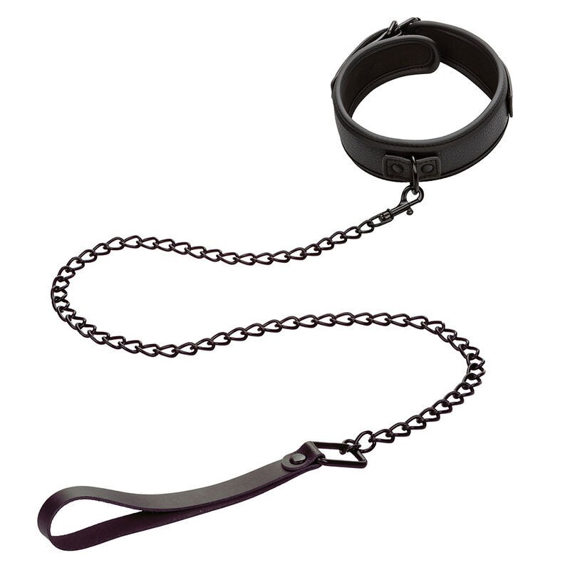 Calexotics - Nocturnal Collare E Guinzaglio In Pelle Regolabile Nero - CALEXOTICS - Collari e Guinzagli | erosidea.com