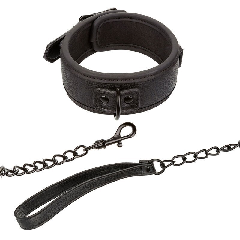 Calexotics - Nocturnal Collare E Guinzaglio In Pelle Regolabile Nero - CALEXOTICS - Collari e Guinzagli | erosidea.com
