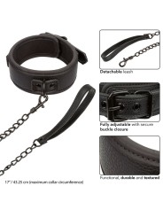 Calexotics - Nocturnal Collare E Guinzaglio In Pelle Regolabile Nero - CALEXOTICS - Collari e Guinzagli | erosidea.com