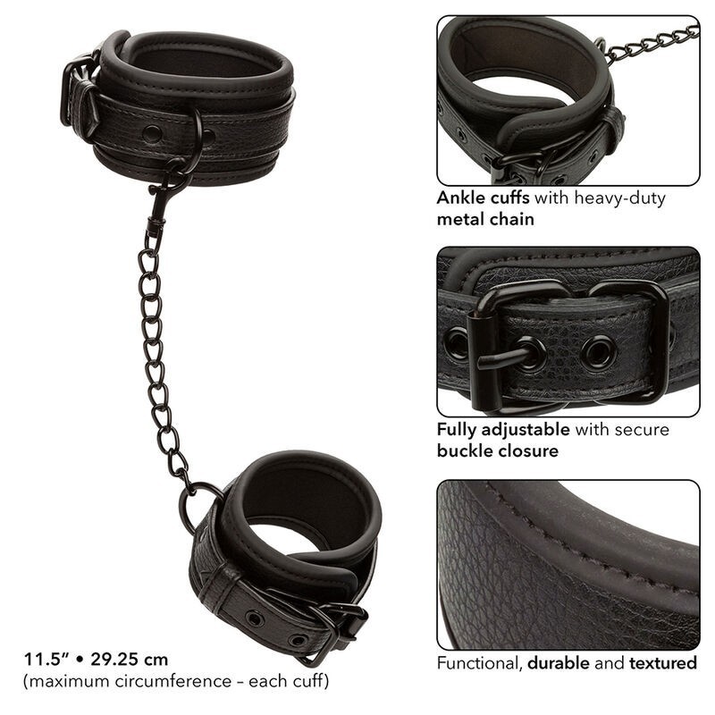 Calexotics - Nocturnal Cavigliere In Pelle Regolabili Nere - CALEXOTICS - Manette e Polsini | erosidea.com