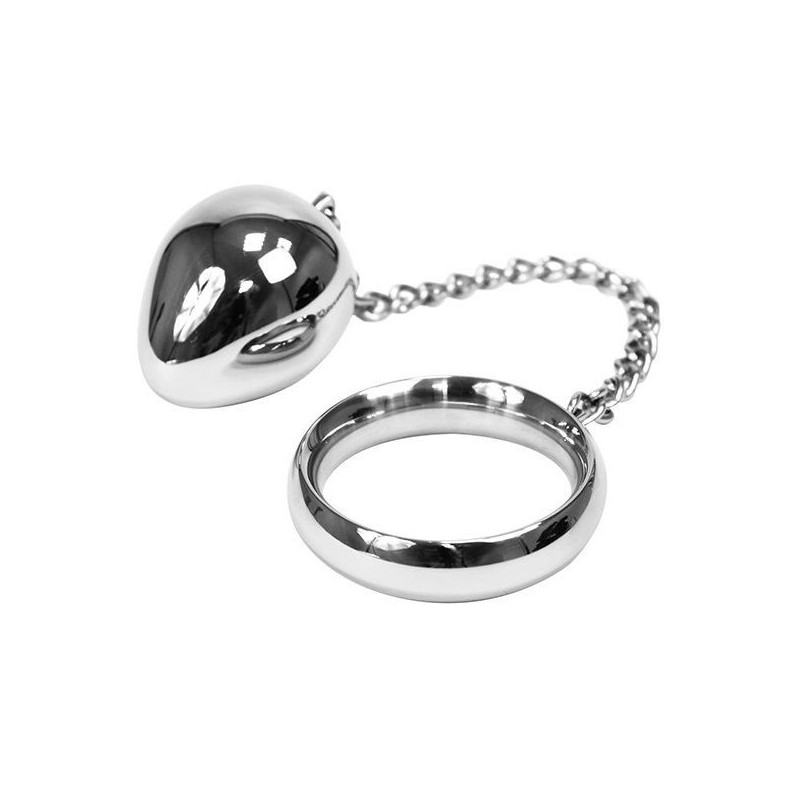 Metal Hard - Anello Cock 40Mm + Catena Con Sfera In Metallo - METAL HARD - Costrittivi | erosidea.com