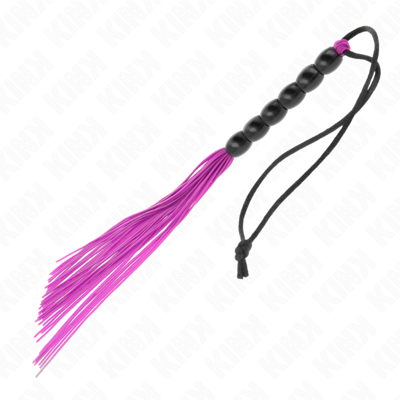 Kink - Mini Frusta In Silicone Con 6 Perline Viola 26 Cm - KINK IMPACT & TOUCH - Fruste e Sculacciatori | erosidea.com