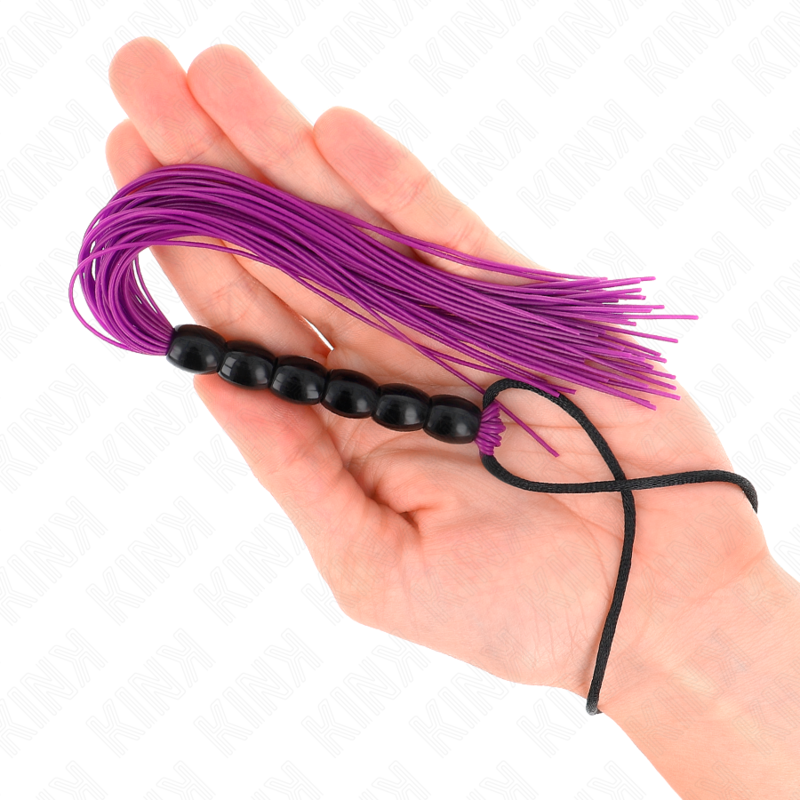 Kink - Mini Frusta In Silicone Con 6 Perline Viola 26 Cm - KINK IMPACT & TOUCH - Fruste e Sculacciatori | erosidea.com