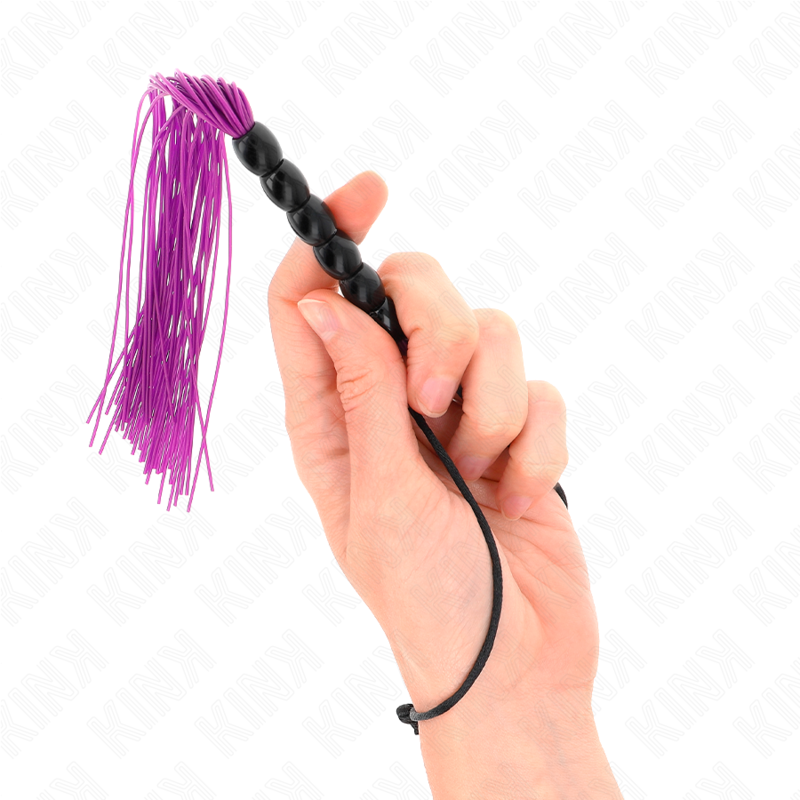 Kink - Mini Frusta In Silicone Con 6 Perline Viola 26 Cm - KINK IMPACT & TOUCH - Fruste e Sculacciatori | erosidea.com