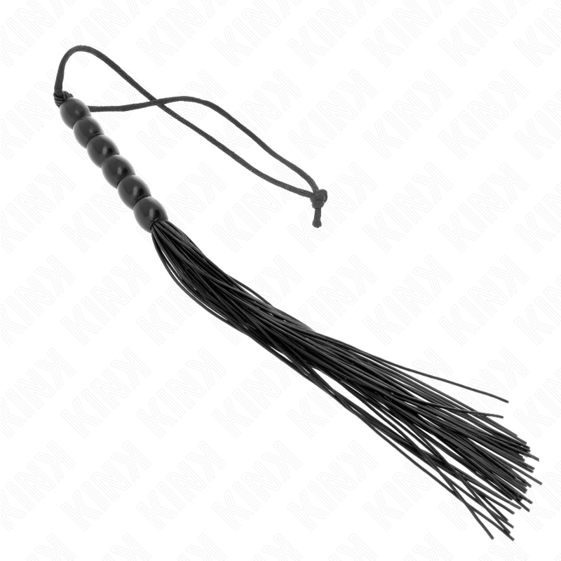 Kink - Mini Frusta In Silicone Con 6 Perline Nere 26 Cm - KINK IMPACT & TOUCH - Fruste e Sculacciatori | erosidea.com