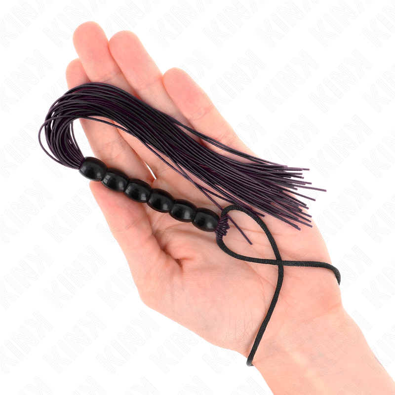 Kink - Mini Frusta In Silicone Con 6 Perline Nere 26 Cm - KINK IMPACT & TOUCH - Fruste e Sculacciatori | erosidea.com