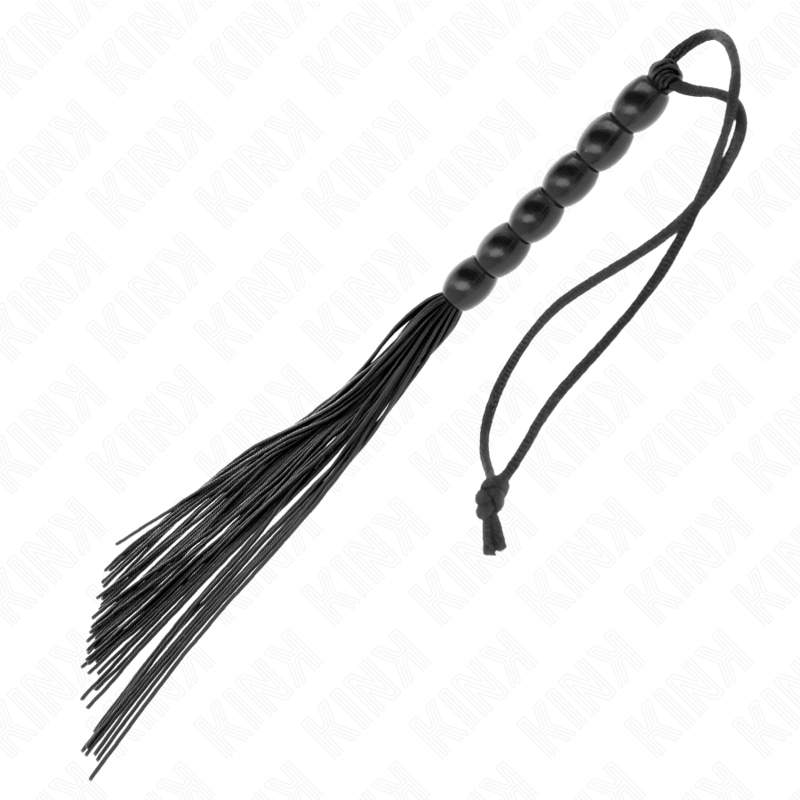 Kink - Mini Frusta In Silicone Con 6 Perline Nere 26 Cm - KINK IMPACT & TOUCH - Fruste e Sculacciatori | erosidea.com