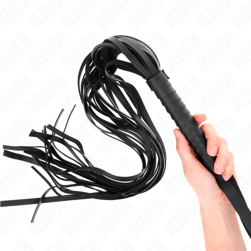 Kink - Frusta Negro Manico Corto Coda Lunga 70 Cm - KINK IMPACT & TOUCH - Fruste e Sculacciatori | erosidea.com