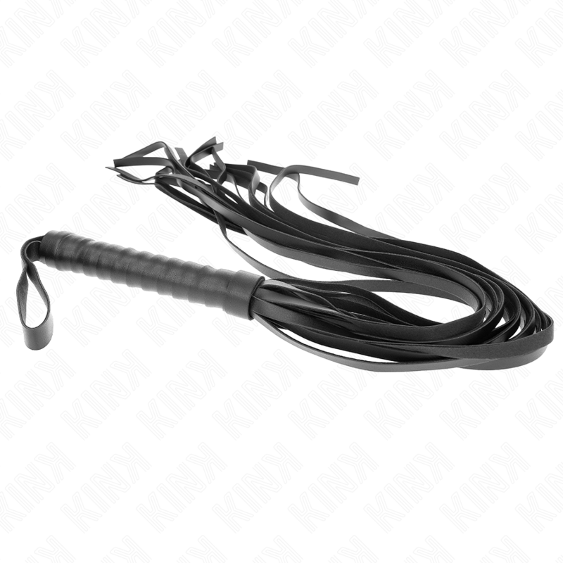 Kink - Frusta Negro Manico Corto Coda Lunga 70 Cm - KINK IMPACT & TOUCH - Fruste e Sculacciatori | erosidea.com