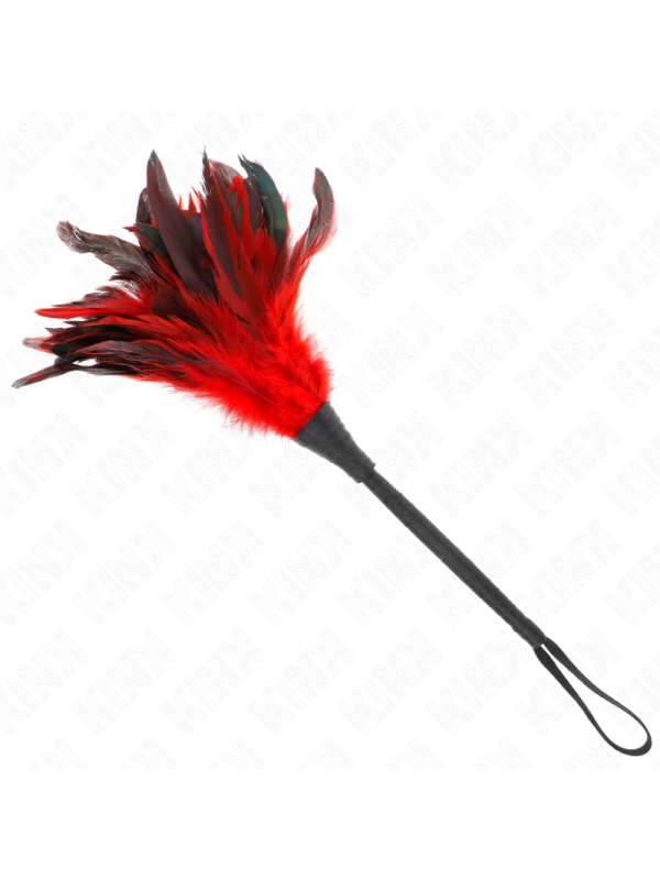 Kink - Piume Di Pollo Sollegato A Forma Di Corno Rosso 36 Cm - KINK IMPACT & TOUCH - Fruste e Sculacciatori | erosidea.com