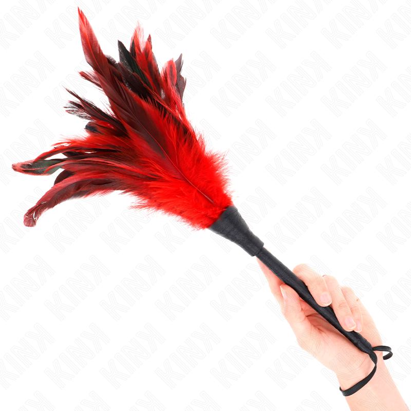 Kink - Piume Di Pollo Sollegato A Forma Di Corno Rosso 36 Cm - KINK IMPACT & TOUCH - Fruste e Sculacciatori | erosidea.com