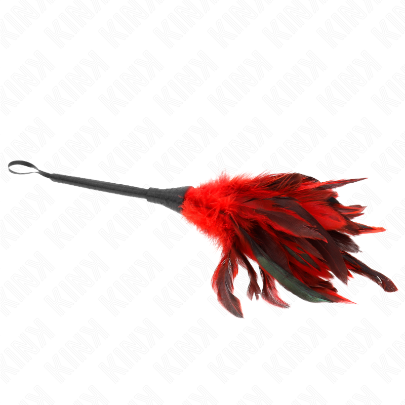 Kink - Piume Di Pollo Sollegato A Forma Di Corno Rosso 36 Cm - KINK IMPACT & TOUCH - Fruste e Sculacciatori | erosidea.com