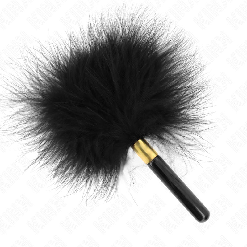 Kink - Piume Tickle In Metallo Oro Nero 18 Cm - KINK IMPACT & TOUCH - Fruste e Sculacciatori | erosidea.com