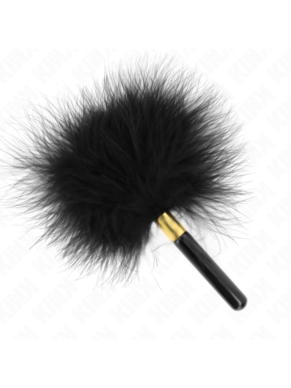 Kink - Piume Tickle In Metallo Oro Nero 18 Cm - KINK IMPACT & TOUCH - Fruste e Sculacciatori | erosidea.com