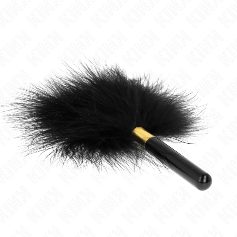 Kink - Piume Tickle In Metallo Oro Nero 18 Cm - KINK IMPACT & TOUCH - Fruste e Sculacciatori | erosidea.com