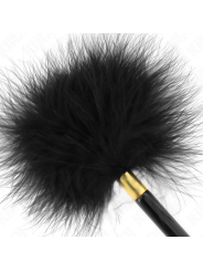 Kink - Piume Tickle In Metallo Oro Nero 18 Cm - KINK IMPACT & TOUCH - Fruste e Sculacciatori | erosidea.com