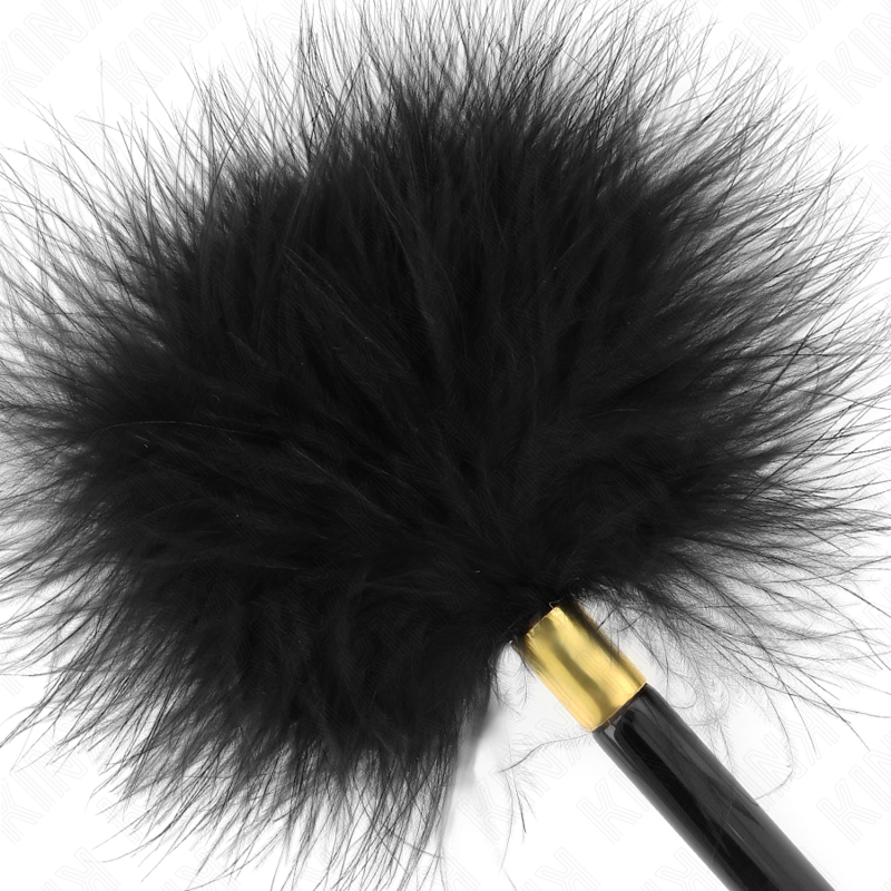 Kink - Piume Tickle In Metallo Oro Nero 18 Cm - KINK IMPACT & TOUCH - Fruste e Sculacciatori | erosidea.com