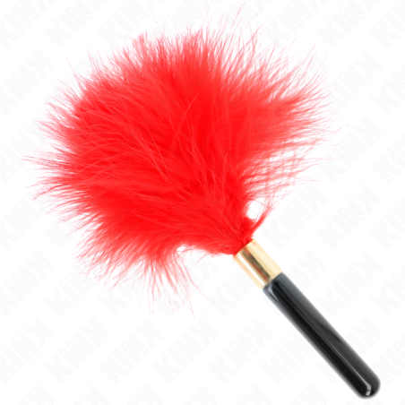 Kink - Piume Tickle In Metallo Oro Rosso 18 Cm - KINK IMPACT & TOUCH - Fruste e Sculacciatori | erosidea.com