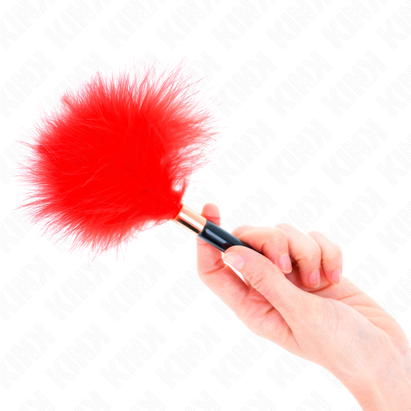 Kink - Piume Tickle In Metallo Oro Rosso 18 Cm - KINK IMPACT & TOUCH - Fruste e Sculacciatori | erosidea.com