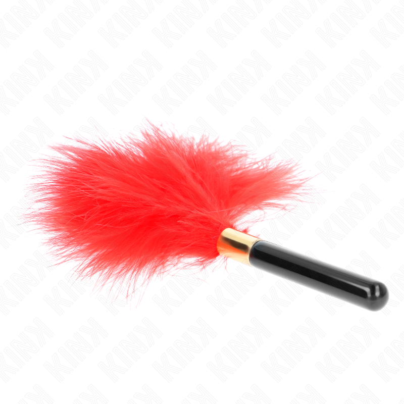 Kink - Piume Tickle In Metallo Oro Rosso 18 Cm - KINK IMPACT & TOUCH - Fruste e Sculacciatori | erosidea.com