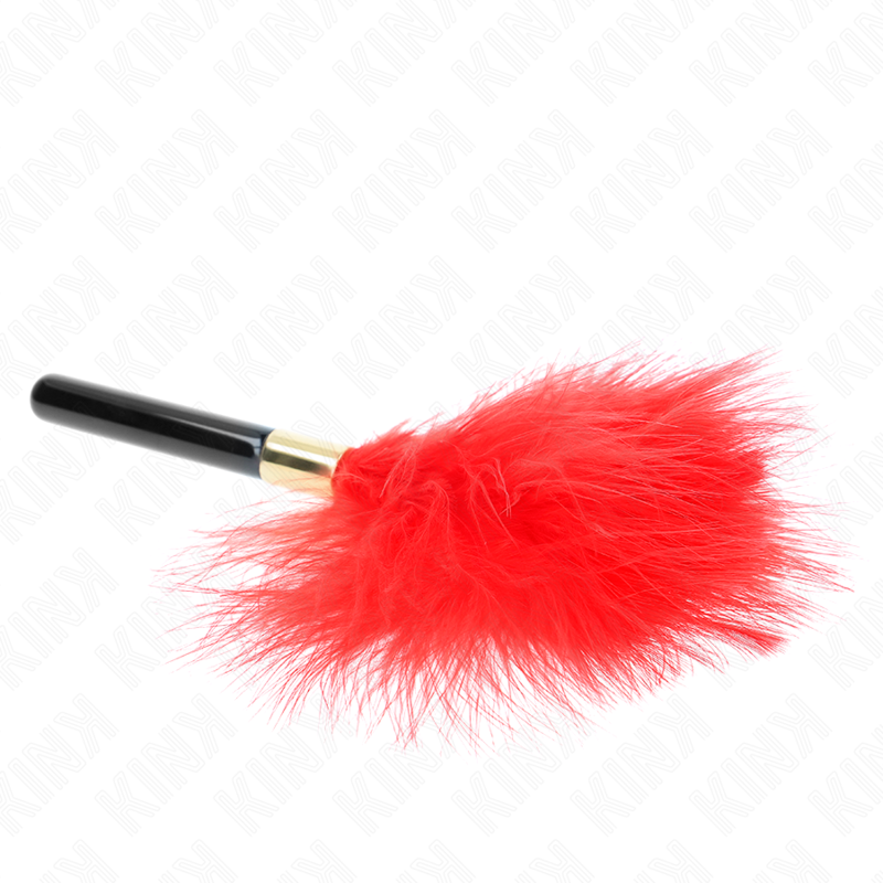 Kink - Piume Tickle In Metallo Oro Rosso 18 Cm - KINK IMPACT & TOUCH - Fruste e Sculacciatori | erosidea.com
