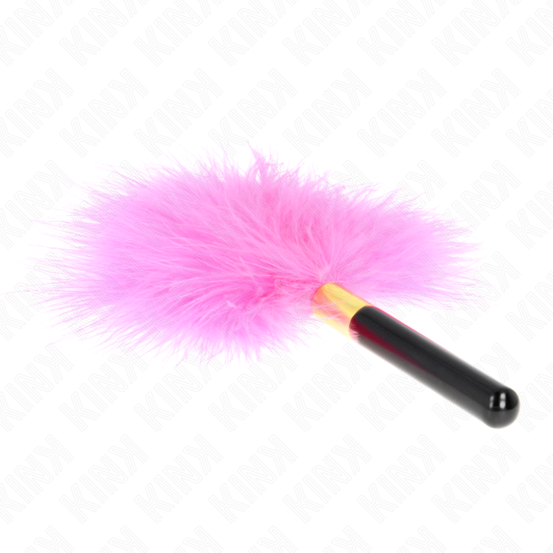 Kink - Piume Tickle In Metallo Oro Fucsia 18 Cm - KINK IMPACT & TOUCH - Fruste e Sculacciatori | erosidea.com