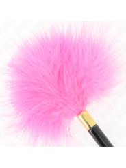 Kink - Piume Tickle In Metallo Oro Fucsia 18 Cm - KINK IMPACT & TOUCH - Fruste e Sculacciatori | erosidea.com