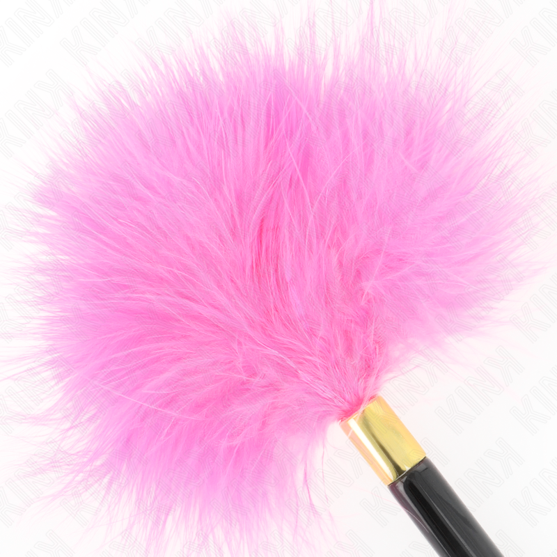 Kink - Piume Tickle In Metallo Oro Fucsia 18 Cm - KINK IMPACT & TOUCH - Fruste e Sculacciatori | erosidea.com