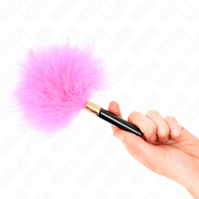 Kink - Piume Tickle In Metallo Oro Fucsia 18 Cm - KINK IMPACT & TOUCH - Fruste e Sculacciatori | erosidea.com