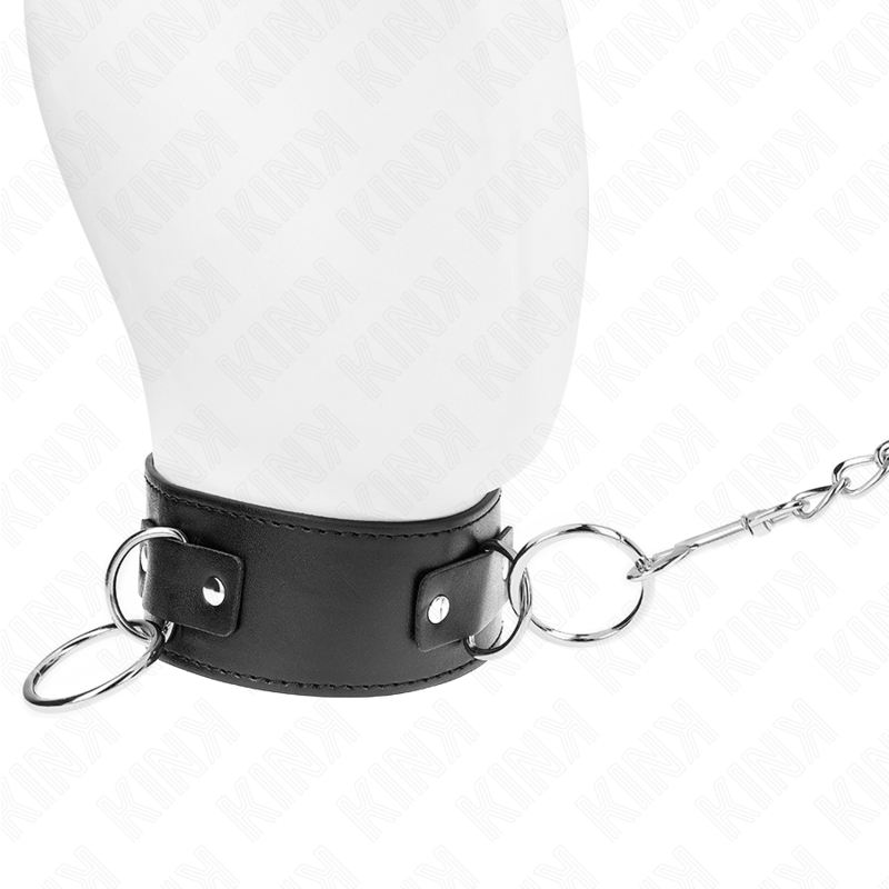 Kink - Collana Con Guinzaglio 65 Cm 3 Modello Anelli 2 Regolabile 36-43 Cm X 5 Cm - KINK COLLAR & GAG - Collari e Guinzagli | erosidea.com