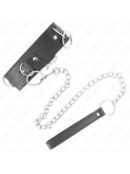 Kink - Collana Con Guinzaglio 65 Cm 3 Modello Anelli 2 Regolabile 36-43 Cm X 5 Cm - KINK COLLAR & GAG - Collari e Guinzagli | erosidea.com