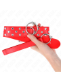 Kink - Collana Con Cinturino Ad Anello Rivetto Con Cintura 65 Cm Rosso Regolabile 36-50 Cm X 38 Cm - KINK COLLAR & GAG - Bondage | erosidea.com