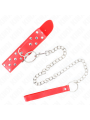 Kink - Collana Con Cinturino Ad Anello Rivetto Con Cintura 65 Cm Rosso Regolabile 36-50 Cm X 38 Cm - KINK COLLAR & GAG - Bondage | erosidea.com