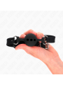 Kink - Bavaglio In Silicone Intero 55 X 2 Cm Con Sfera Da 4 Cm Misura S Nero Regolabile 35-51 Cm - KINK COLLAR & GAG - Ball Gag e Bavagli | erosidea.com