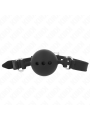 Kink - Bavaglio In Silicone Intero 55 X 2 Cm Con Sfera Da 45 Cm Misura M Nero Regolabile 35-51 Cm - KINK COLLAR & GAG - Ball Gag e Bavagli | erosidea.com