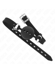 Kink - Bavaglio In Silicone Intero 55 X 2 Cm Con Sfera Da 45 Cm Misura M Nero Regolabile 35-51 Cm - KINK COLLAR & GAG - Ball Gag e Bavagli | erosidea.com