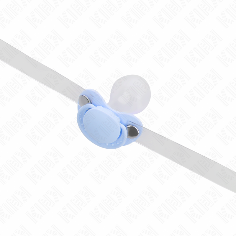 Kink - Bavaglio A Forma Di Ciuccio Azzurro 5.5 X 4 Cm Regolabile 43-60 Cm - KINK COLLAR & GAG - Ball Gag e Bavagli | erosidea.com