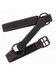 Kink - Bone Gag Con Cinturino In Similpelle Nero Regolabile 41-57 Cm - KINK COLLAR & GAG - Ball Gag e Bavagli | erosidea.com