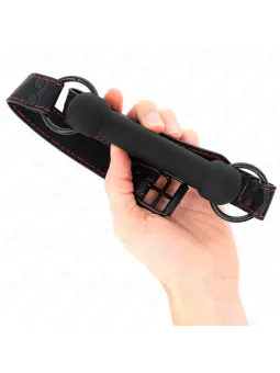 Kink - Palla Traspirante Bavaglio 4 Cm Con Doppio Rivetto Rosso 625 X 25 Cm Regolabile 42-58 Cm - KINK COLLAR & GAG - Ball Gag e Bavagli | erosidea.com