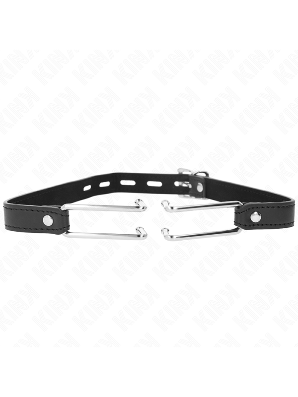 Kink - Gancio In Metallo 11.5 Cm Con Cinturino In Similpelle Regolabile 39-58 Cm X 2 Cm - KINK COLLAR & GAG - Bondage | erosidea.com