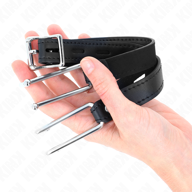 Kink - Gancio In Metallo 11.5 Cm Con Cinturino In Similpelle Regolabile 39-58 Cm X 2 Cm - KINK COLLAR & GAG - Bondage | erosidea.com