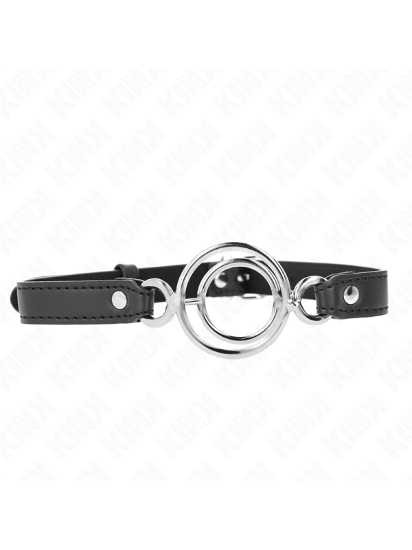 Kink - Bavaglio Con O-Ring Multipli 5 Cm Nero 63 X 25 Cm - KINK COLLAR & GAG - Ball Gag e Bavagli | erosidea.com