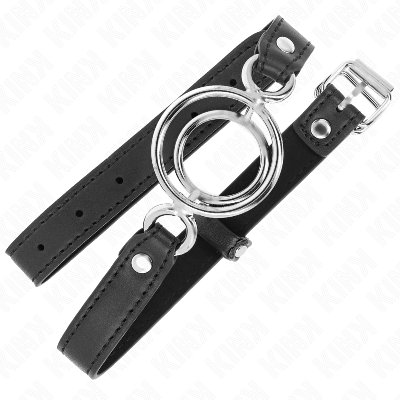 Kink - Bavaglio Con O-Ring Multipli 5 Cm Nero 63 X 25 Cm - KINK COLLAR & GAG - Ball Gag e Bavagli | erosidea.com