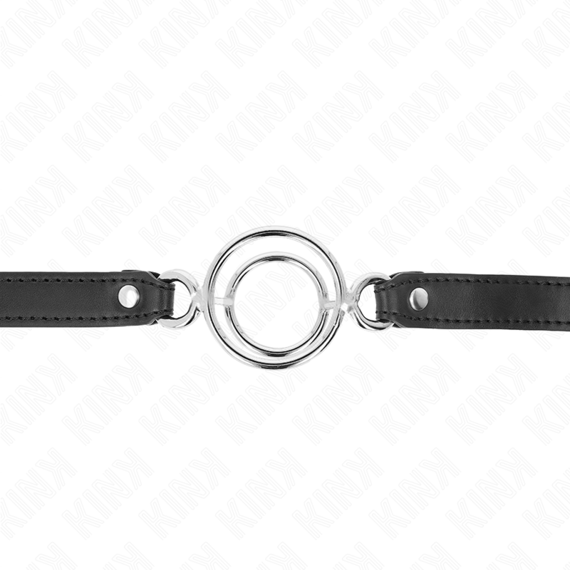 Kink - Bavaglio Con O-Ring Multipli 5 Cm Nero 63 X 25 Cm - KINK COLLAR & GAG - Ball Gag e Bavagli | erosidea.com