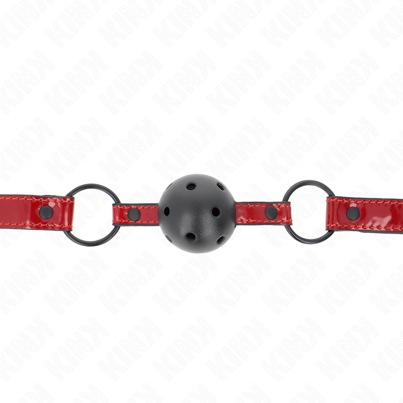 Kink - Palla In Similpelle Lucida 4.5 Cm Gag 63.5 X 2 Cm Regolabile 41 X 59 Cm - KINK COLLAR & GAG - Ball Gag e Bavagli | erosidea.com