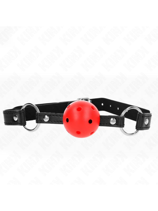 Kink - Palla Cava Dura Rossa 45 Cm Modello Gag 1 635 X 2 Cm - KINK COLLAR & GAG - Ball Gag e Bavagli | erosidea.com